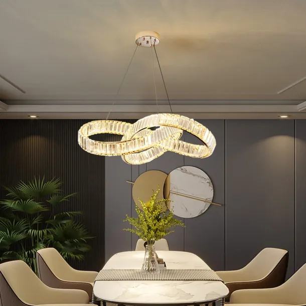 60 cm Unique Design Chandelier Crystal Pendant Light LED Nordic Style Modern Living Room Dining Room 220-240V