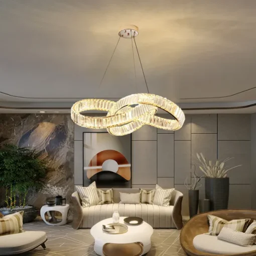 60 cm Unique Design Chandelier Crystal Pendant Light LED Nordic Style Modern Living Room Dining Room 220-240V