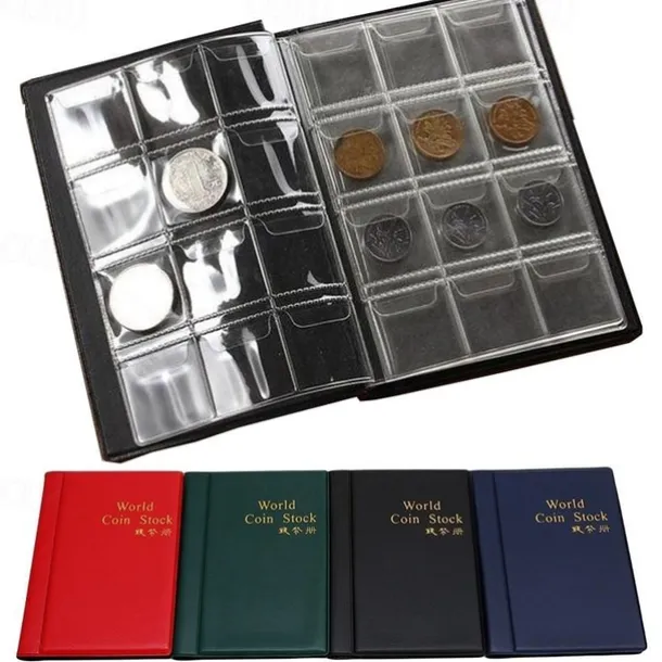 120 Coins Holders 4 Colors Collecting Collection Storage Money Penny Album Book Pockets
