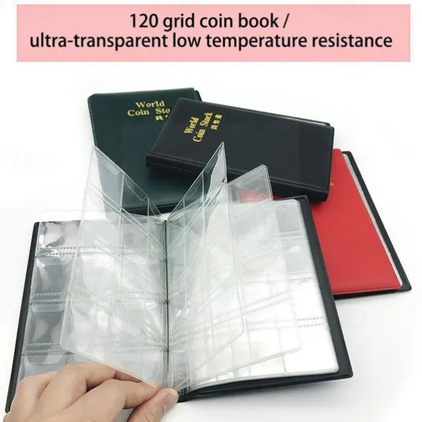 120 Coins Holders 4 Colors Collecting Collection Storage Money Penny Album Book Pockets