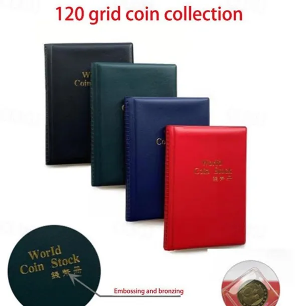 120 Coins Holders 4 Colors Collecting Collection Storage Money Penny Album Book Pockets