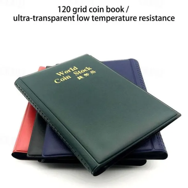 120 Coins Holders 4 Colors Collecting Collection Storage Money Penny Album Book Pockets