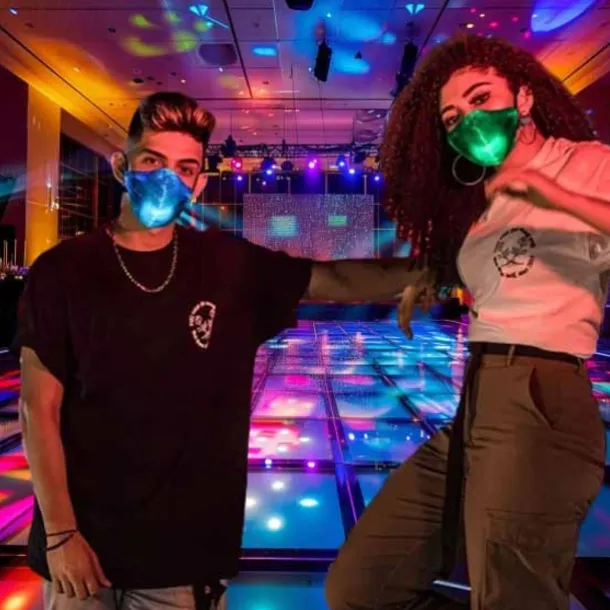 7 Color Lights Face Mask LED Light Up Carnival Rechargeable Glow Luminous Dust Mask for Party Dance Rave