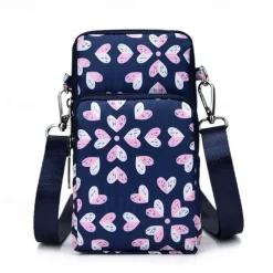 18 Colors Multi-function Mini Mobile Phone Bag 3 Layers Zipper Pockets Coin Purse Key Case Crossbody Sports Bag