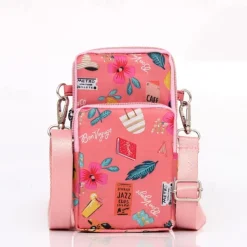 18 Colors Multi-function Mini Mobile Phone Bag 3 Layers Zipper Pockets Coin Purse Key Case Crossbody Sports Bag