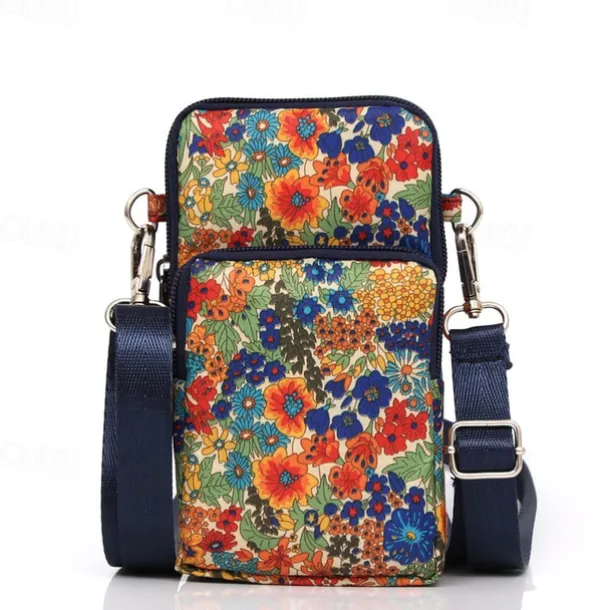 18 Colors Multi-function Mini Mobile Phone Bag 3 Layers Zipper Pockets Coin Purse Key Case Crossbody Sports Bag