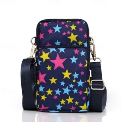 18 Colors Multi-function Mini Mobile Phone Bag 3 Layers Zipper Pockets Coin Purse Key Case Crossbody Sports Bag