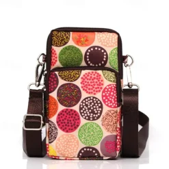 18 Colors Multi-function Mini Mobile Phone Bag 3 Layers Zipper Pockets Coin Purse Key Case Crossbody Sports Bag