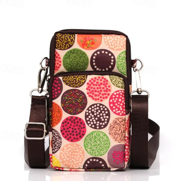 18 Colors Multi-function Mini Mobile Phone Bag 3 Layers Zipper Pockets Coin Purse Key Case Crossbody Sports Bag