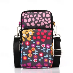 18 Colors Multi-function Mini Mobile Phone Bag 3 Layers Zipper Pockets Coin Purse Key Case Crossbody Sports Bag