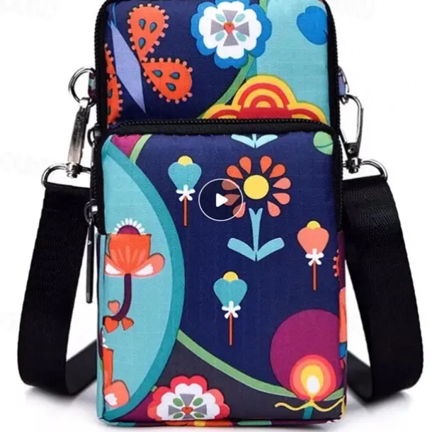 18 Colors Multi-function Mini Mobile Phone Bag 3 Layers Zipper Pockets Coin Purse Key Case Crossbody Sports Bag