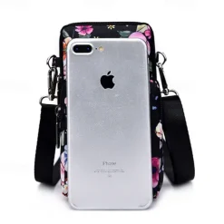 18 Colors Multi-function Mini Mobile Phone Bag 3 Layers Zipper Pockets Coin Purse Key Case Crossbody Sports Bag