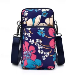 18 Colors Multi-function Mini Mobile Phone Bag 3 Layers Zipper Pockets Coin Purse Key Case Crossbody Sports Bag