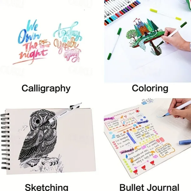 12/24/36/48/60//72/100/120 Colors Watercolor Brush Pen Colors Marker Pens Painting Drawing Art Supplies