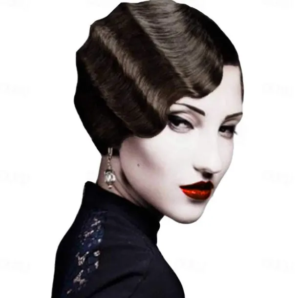 7 Colors Women Black Blonde Golden Brown Pink Blue Wine Red Short Finger Wave Curly Wigs Nuna Wigs Janet Collection Halloween Wigs