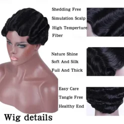 7 Colors Women Black Blonde Golden Brown Pink Blue Wine Red Short Finger Wave Curly Wigs Nuna Wigs Janet Collection Halloween Wigs