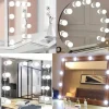 3 Colours LED Make Up Mirror Light Bulbs USB Vanity Makeup Mirror Lights Bathroom Dressing Table Lighting Dimmable LED Wall Lamp