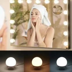 3 Colours LED Make Up Mirror Light Bulbs USB Vanity Makeup Mirror Lights Bathroom Dressing Table Lighting Dimmable LED Wall Lamp