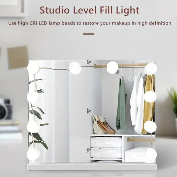 3 Colours LED Make Up Mirror Light Bulbs USB Vanity Makeup Mirror Lights Bathroom Dressing Table Lighting Dimmable LED Wall Lamp
