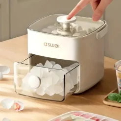 48 Compartment Easy Lid Ice Cube Dispenser - Large Capacity Double Tier Design Food Grade Plastic Freezer Storage Tray for Whiskey & Cocktails Essential Kitchen Gadgets