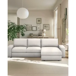 100% Cotton 3 Seater 4 Seater Sofa Cover with Armrests Solid Color Quilted Cotton Slipcovers KIVcover LITB PRIME cover