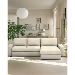 100% Cotton 3 Seater 4 Seater Sofa Cover with Armrests Solid Color Quilted Cotton Slipcovers KIVcover LITB PRIME cover