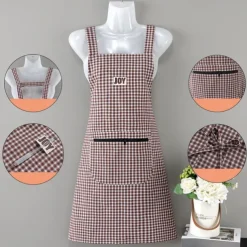 100% Cotton Apron Breathable for Home Use, Kitchen, Summer Women's Fashion, Cute Japanese and Korean Version of Apron, Anti Oil Stain Work Print