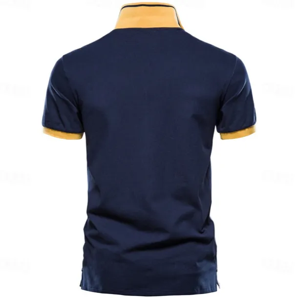 100% Cotton Badge Embroidery Polo Shirt for Men Short-sleeved Patchwork Men's Polos Quality Summer Brand Men Clothing