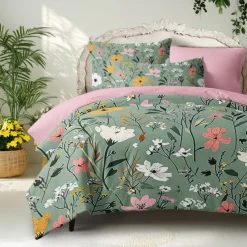 100% Cotton Duvet Cover Set Floral Pattern Comforter Set Soft 3-Piece Luxury Bedding Set Home Decor Gift King Queen Full Sizehree Piece Set Inspired by William Morris