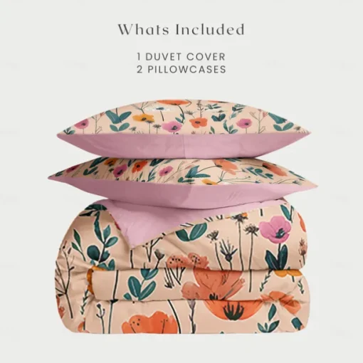 100% Cotton Duvet Cover Set Floral Pattern Comforter Set Soft 3-Piece Luxury Bedding Set Home Decor Gift King Queen Full Sizehree Piece Set Inspired by William Morris
