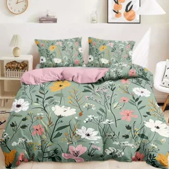 100% Cotton Duvet Cover Set Floral Pattern Comforter Set Soft 3-Piece Luxury Bedding Set Home Decor Gift King Queen Full Sizehree Piece Set Inspired by William Morris