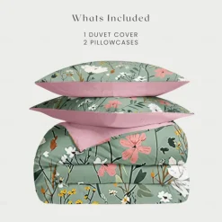 100% Cotton Duvet Cover Set Floral Pattern Comforter Set Soft 3-Piece Luxury Bedding Set Home Decor Gift King Queen Full Sizehree Piece Set Inspired by William Morris