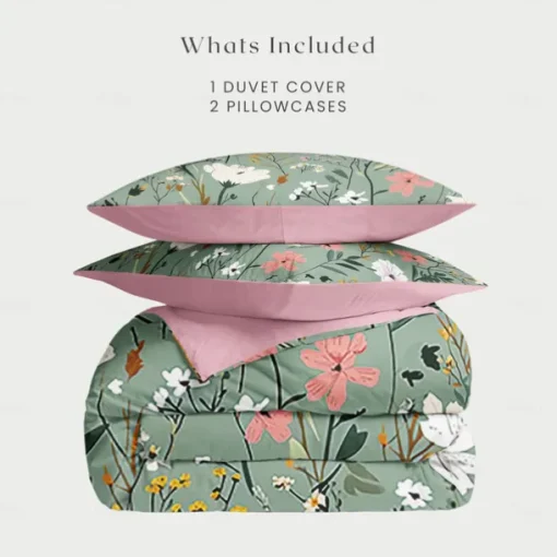 100% Cotton Duvet Cover Set Floral Pattern Comforter Set Soft 3-Piece Luxury Bedding Set Home Decor Gift King Queen Full Sizehree Piece Set Inspired by William Morris