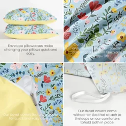 100% Cotton Duvet Cover Set Floral Pattern Comforter Set Soft 3-Piece Luxury Bedding Set Home Decor Gift King Queen Full Sizehree Piece Set Inspired by William Morris