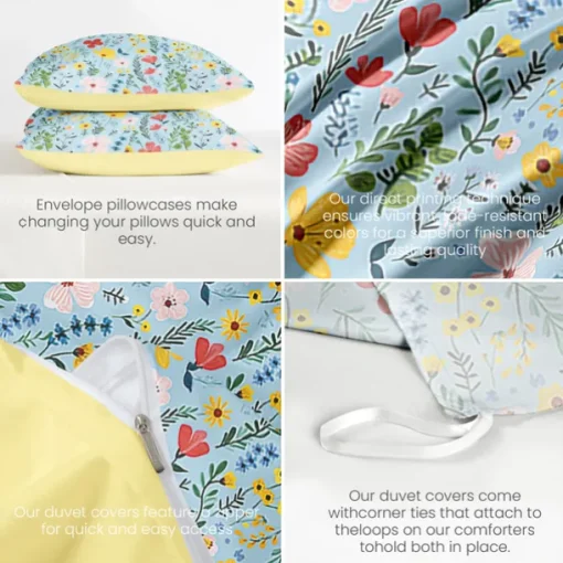 100% Cotton Duvet Cover Set Floral Pattern Comforter Set Soft 3-Piece Luxury Bedding Set Home Decor Gift King Queen Full Sizehree Piece Set Inspired by William Morris