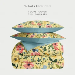 100% Cotton Duvet Cover Set Floral Pattern Comforter Set Soft 3-Piece Luxury Bedding Set Home Decor Gift King Queen Full Sizehree Piece Set Inspired by William Morris