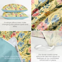 100% Cotton Duvet Cover Set Floral Pattern Comforter Set Soft 3-Piece Luxury Bedding Set Home Decor Gift King Queen Full Sizehree Piece Set Inspired by William Morris