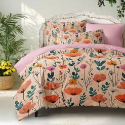 100% Cotton Duvet Cover Set Floral Pattern Comforter Set Soft 3-Piece Luxury Bedding Set Home Decor Gift King Queen Full Sizehree Piece Set Inspired by William Morris