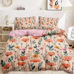 100% Cotton Duvet Cover Set Floral Pattern Comforter Set Soft 3-Piece Luxury Bedding Set Home Decor Gift King Queen Full Sizehree Piece Set Inspired by William Morris