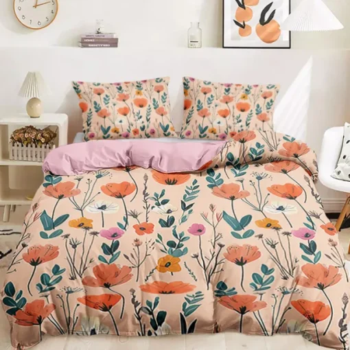 100% Cotton Duvet Cover Set Floral Pattern Comforter Set Soft 3-Piece Luxury Bedding Set Home Decor Gift King Queen Full Sizehree Piece Set Inspired by William Morris