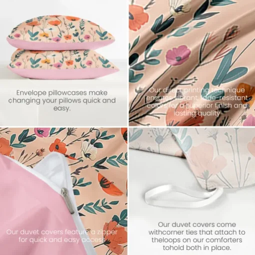 100% Cotton Duvet Cover Set Floral Pattern Comforter Set Soft 3-Piece Luxury Bedding Set Home Decor Gift King Queen Full Sizehree Piece Set Inspired by William Morris