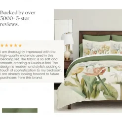 100% Cotton Floral Series Duvet Cover 3-Piece Set for Summer Soft Skin Friendly Long Lasting