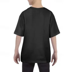 100% Cotton Kids Boys Black Letters T shirt Tops Crew Neck Short Sleeve Casual Daily Wear Vacation Fashion Sport Print Summer