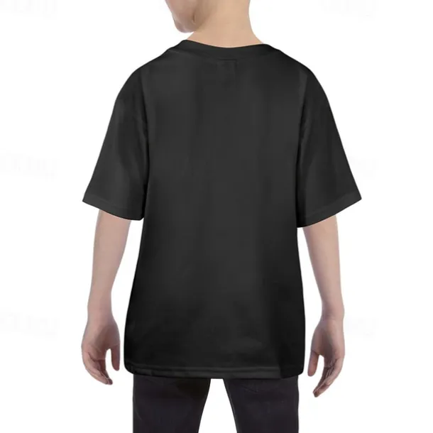 100% Cotton Kids Boys Black Letters T shirt Tops Crew Neck Short Sleeve Casual Daily Wear Vacation Fashion Sport Print Summer