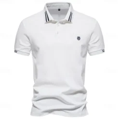 100% Cotton Men's Polo Shirts Casual Solid Color Short Sleeve Polo Shirts for Men New Summer Desinger Clothing Men