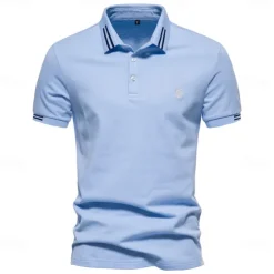 100% Cotton Men's Polo Shirts Casual Solid Color Short Sleeve Polo Shirts for Men New Summer Desinger Clothing Men
