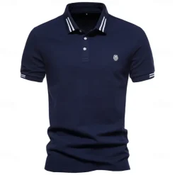 100% Cotton Men's Polo Shirts Casual Solid Color Short Sleeve Polo Shirts for Men New Summer Desinger Clothing Men