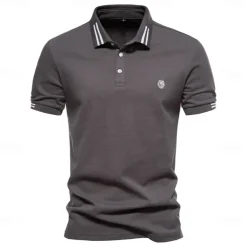 100% Cotton Men's Polo Shirts Casual Solid Color Short Sleeve Polo Shirts for Men New Summer Desinger Clothing Men