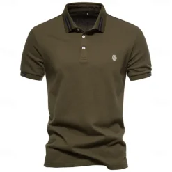 100% Cotton Men's Polo Shirts Casual Solid Color Short Sleeve Polo Shirts for Men New Summer Desinger Clothing Men