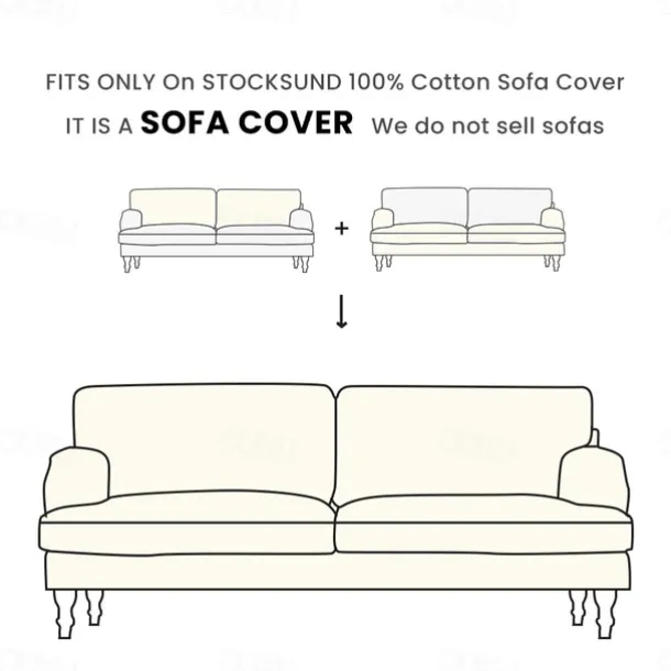 100% Cotton Sofa Cover 3 Seater Solid Color Quilted Cotton Slipcovers STOCKcover LITB PRIME cover
